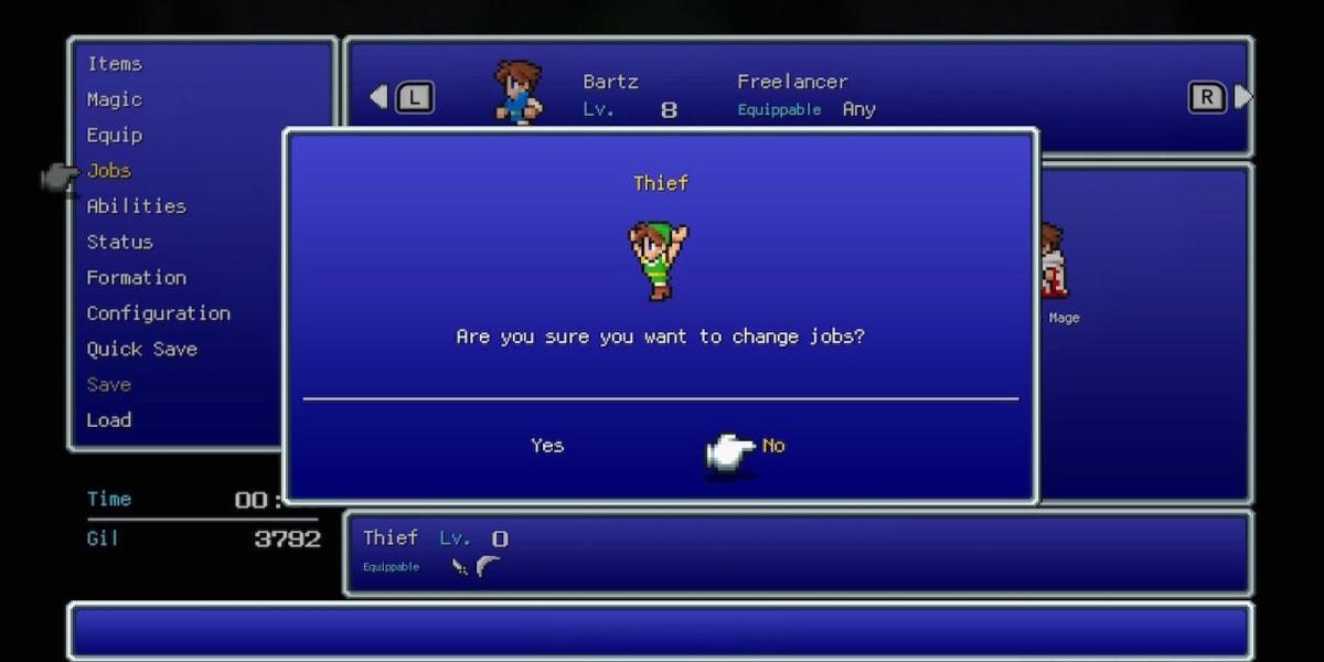Bartz como um ladrão em Final Fantasy 5