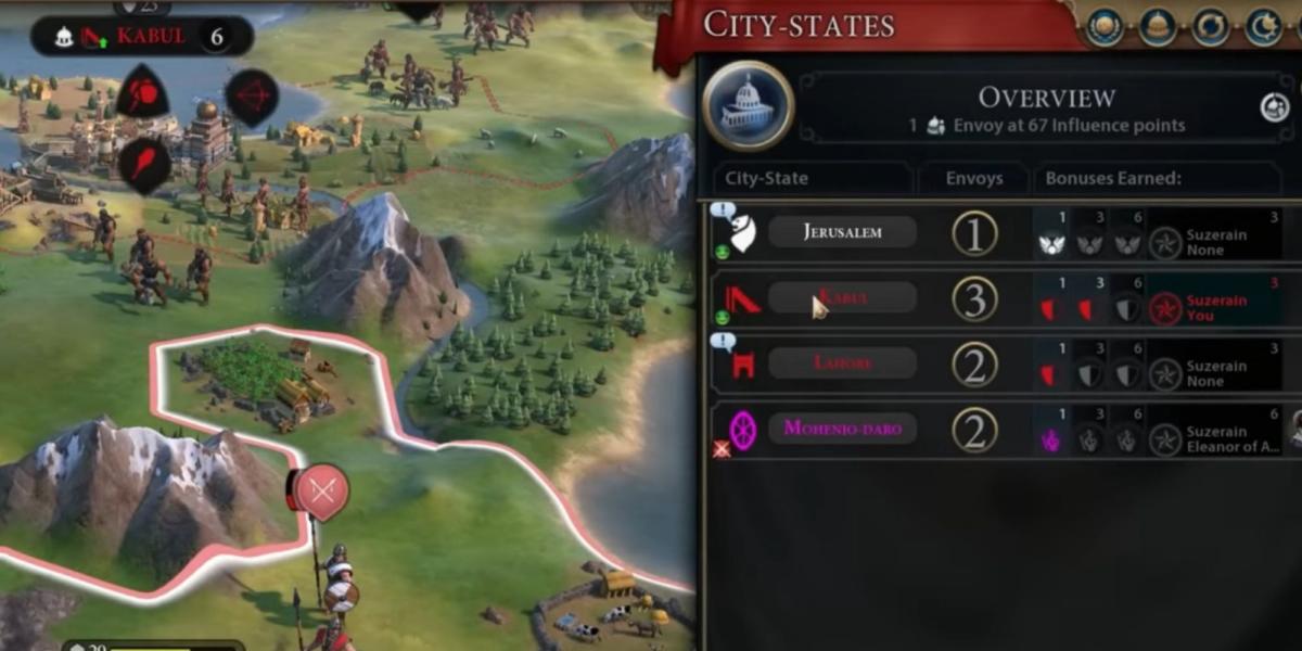 tornando-se suserano de uma cidade-estado em civ 6