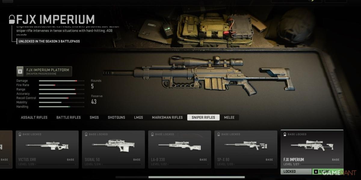 Call of Duty Modern Warfare 2 FJX Imperium Sniper Rifle In Loadout
