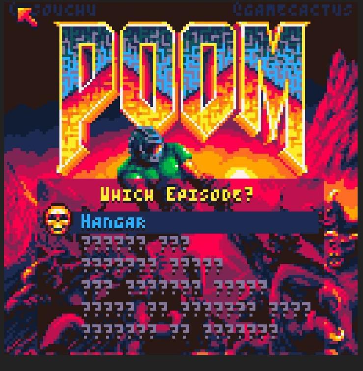 Doom reimaginado como um atirador de pixels dos anos 80
