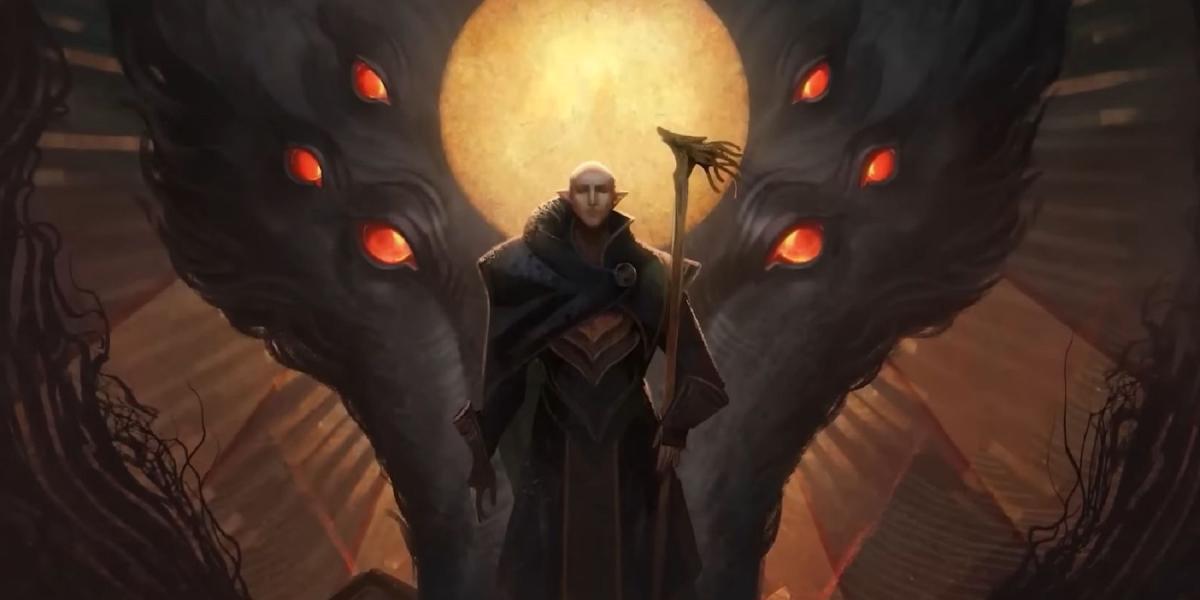 Dragon Age: Dreadwolf trailer Solas mural