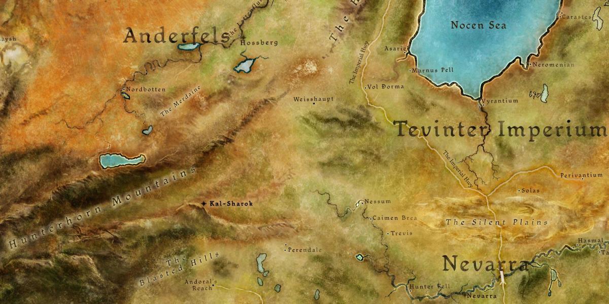 Dragon Age Kal-Sharok no mapa