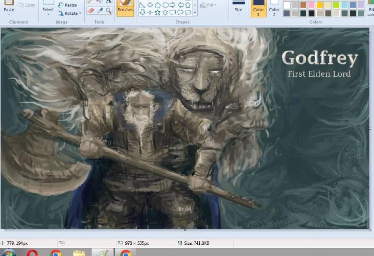 Elden Ring Fan desenha Godfrey no Microsoft Paint