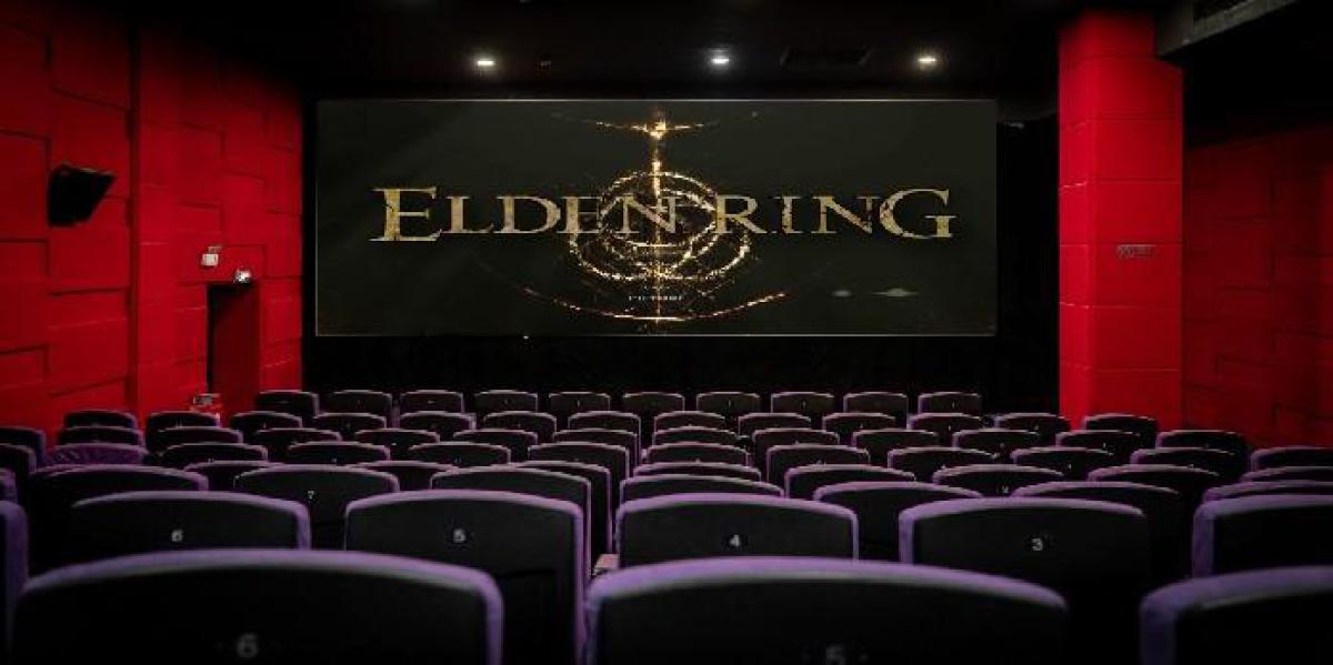 Elden Ring Fan joga na tela do cinema