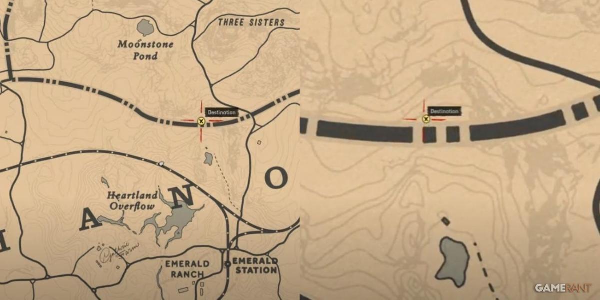 Localização do tesouro de Red Dead Redemption 2 Chick Matthews no mapa