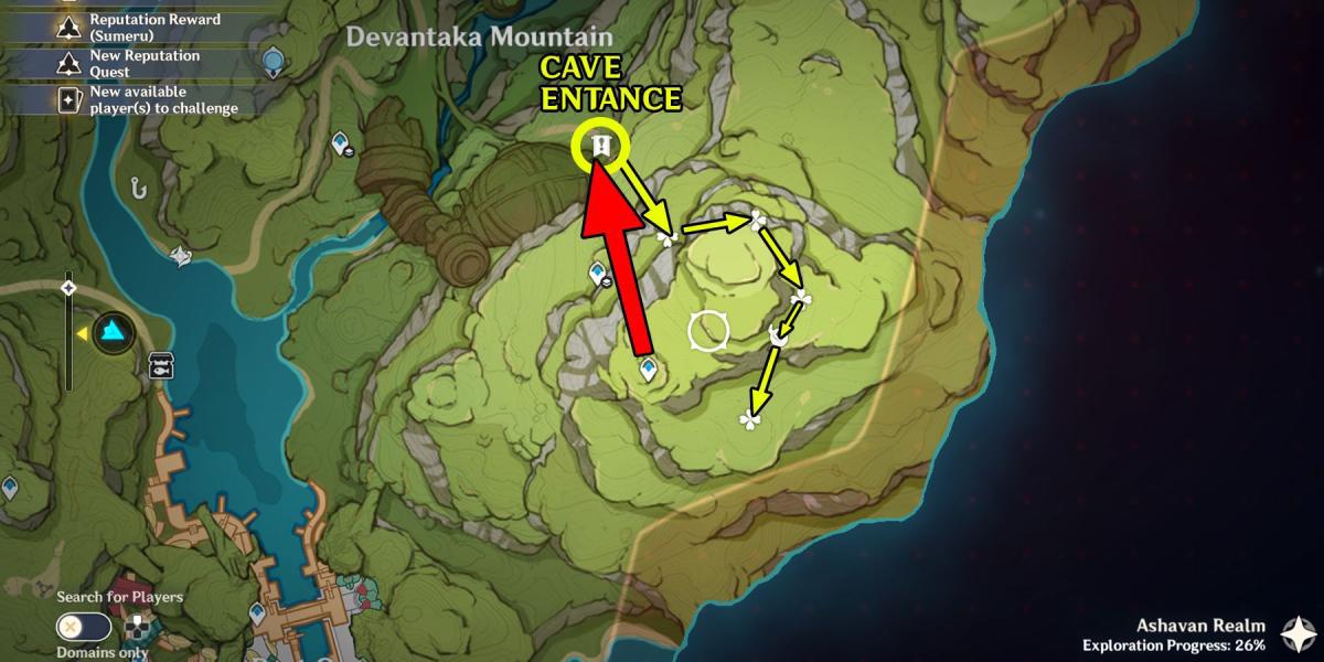 localização de cogumelos rukkashava de impacto genshin perto da montanha devantaka