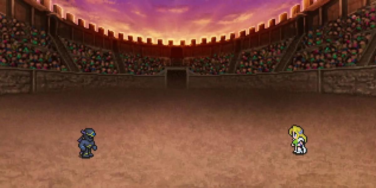 Celes enfrenta Shadow em Final Fantasy 6
