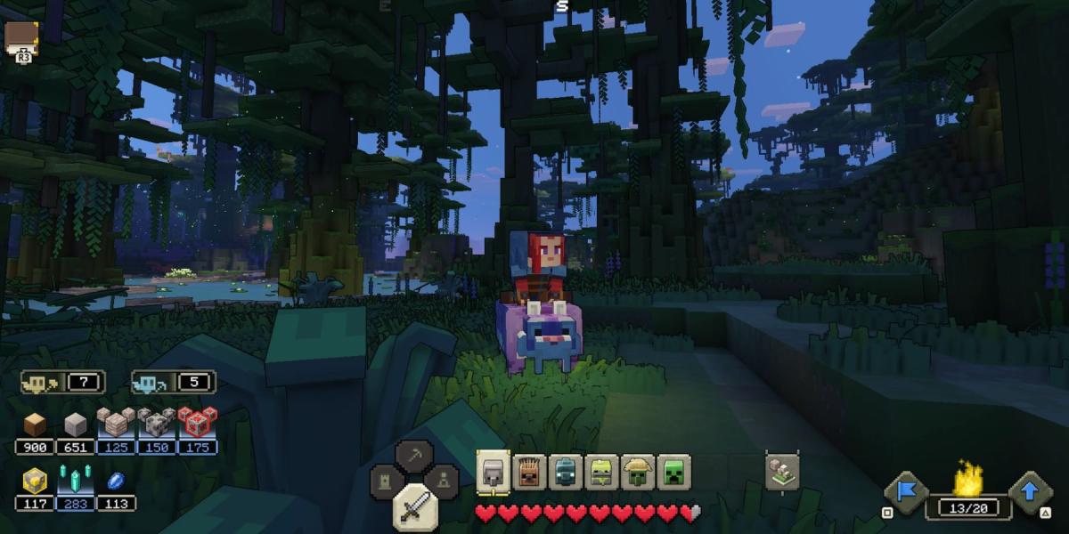 O Regal Tiger Mount em Minecraft Legends