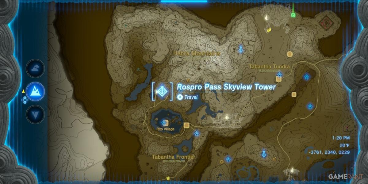 rospro pass skyview tower lenda de zelda lágrimas do reino