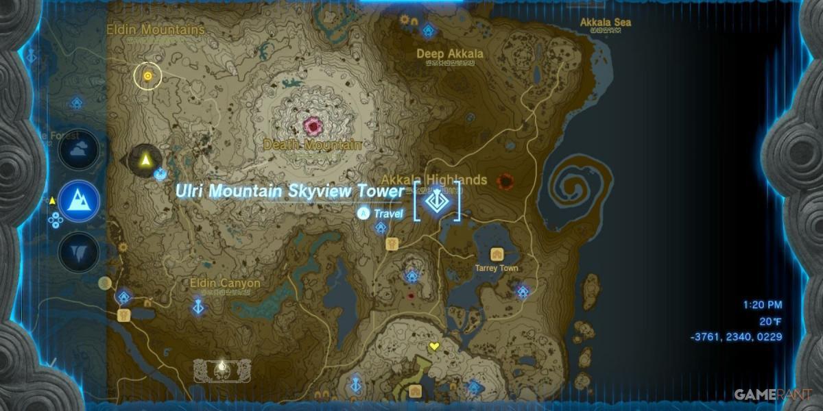 ulri mountain skyview tower lenda de zelda lágrimas do reino