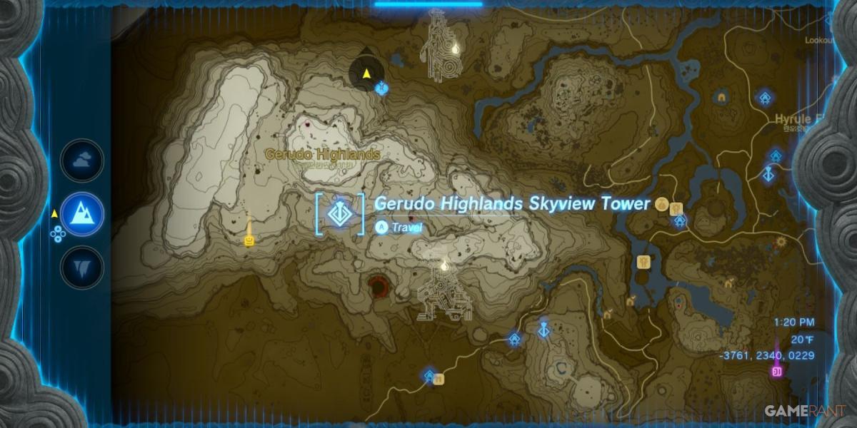 Skyview Tower Legend of Zelda Lágrimas do Reino Gerudo Highlands
