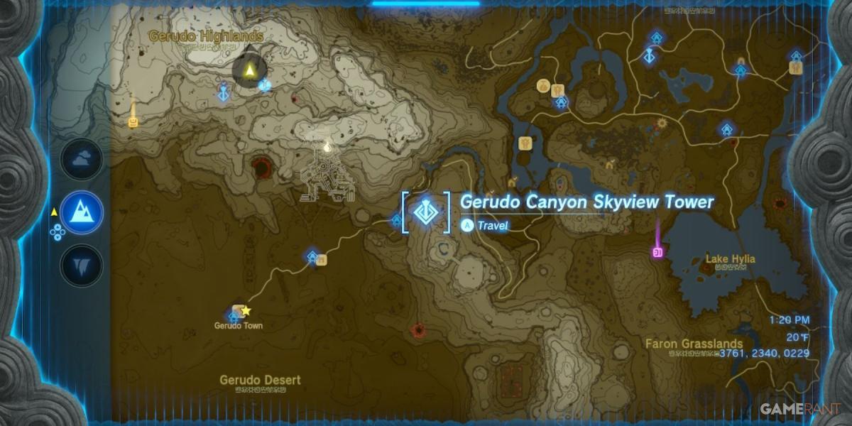gerudo canyon skyview tower lenda de zelda lágrimas do reino