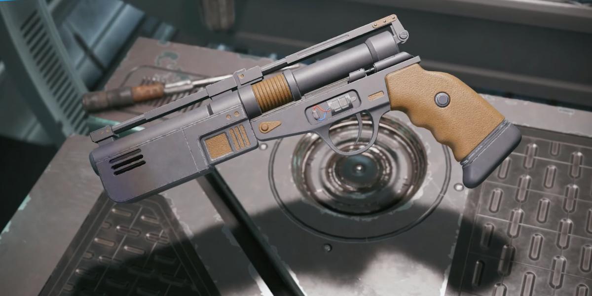 imagem mostrando o executor blaster no sobrevivente jedi de star wars.