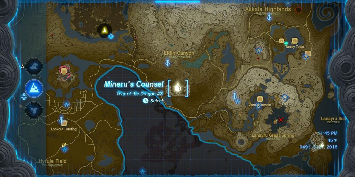 Zelda Tears of the Kingdom - Localização de Tear 3 no mapa