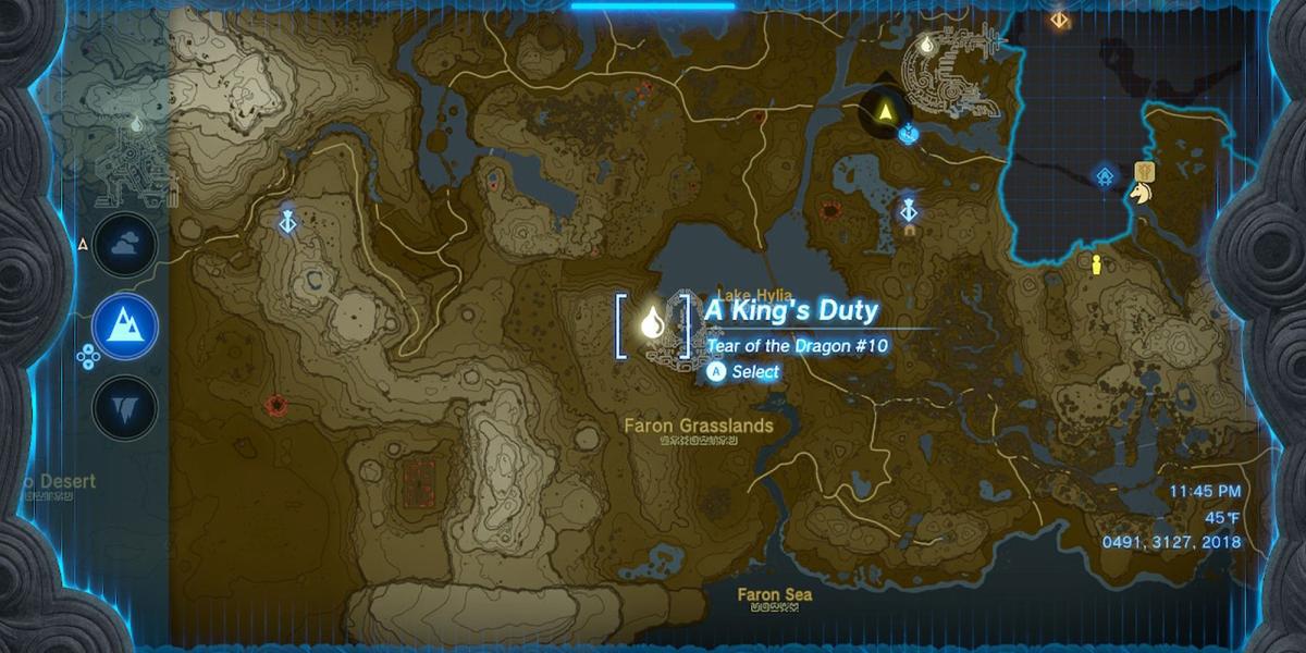 Zelda Tears of the Kingdom - Localização de Tear 10 no mapa