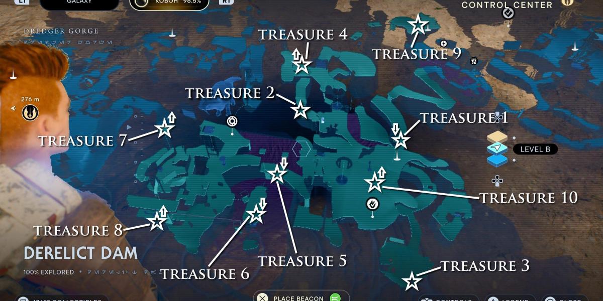 Mapa dos Tesouros da Represa Abandonada do Sobrevivente Jedi de Star Wars