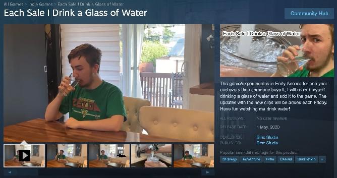 Estranho jogo a vapor faz desenvolvedor beber copos de água