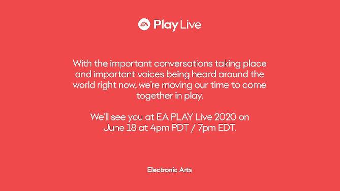 Evento de revelação do jogo EA Play Live 2020 adiado por uma semana