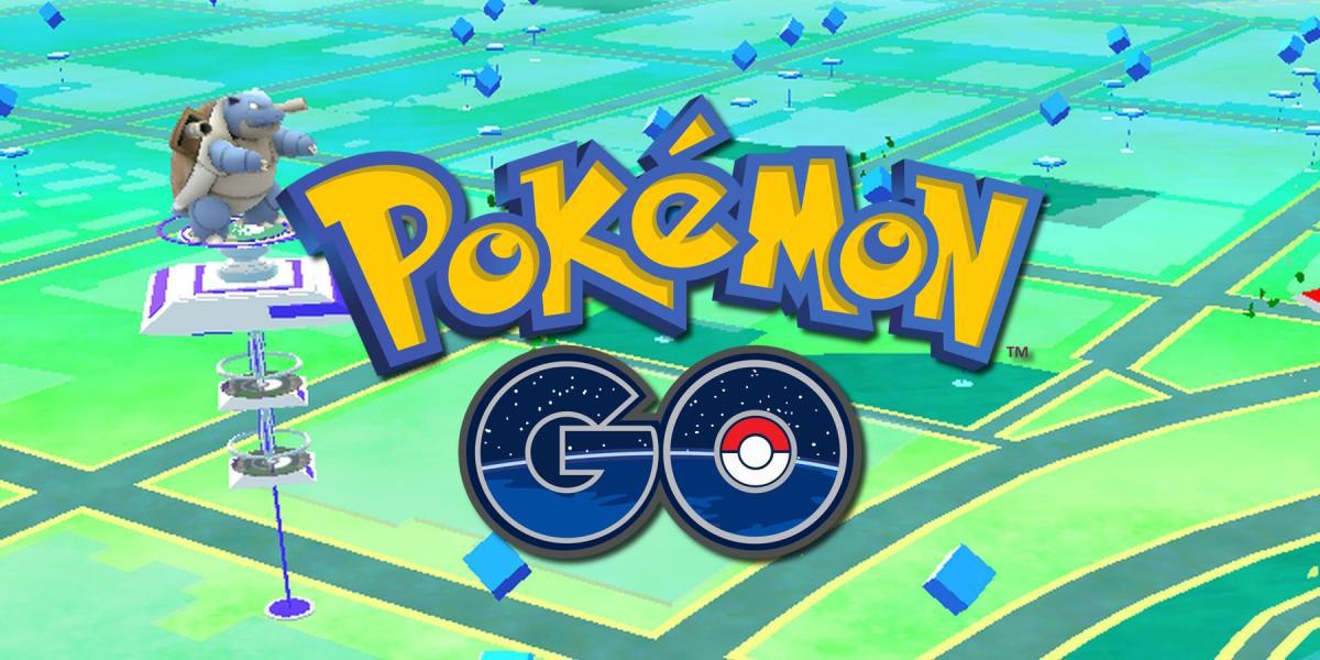 Logotipo do Pokemon GO no topo do mapa-múndi