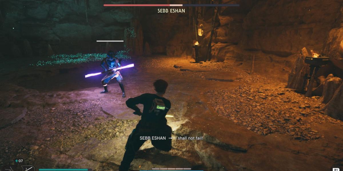 Cal luta contra Sebb Eshan em Star Wars Jedi: Survivor