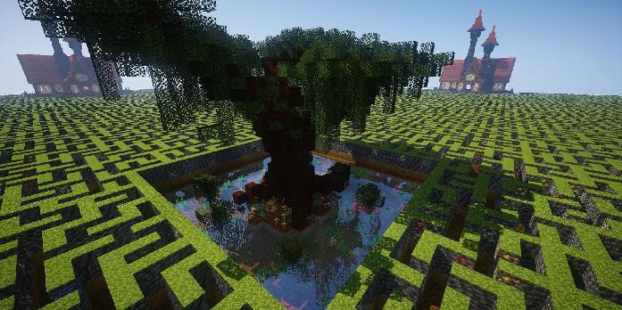 Fã de Minecraft cria enorme labirinto com tema de fantasia