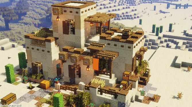 Fã de Minecraft faz casa no deserto incrivelmente detalhada