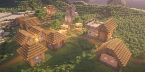 Fã de Minecraft faz pixel art impressionante de uma vila do jogo