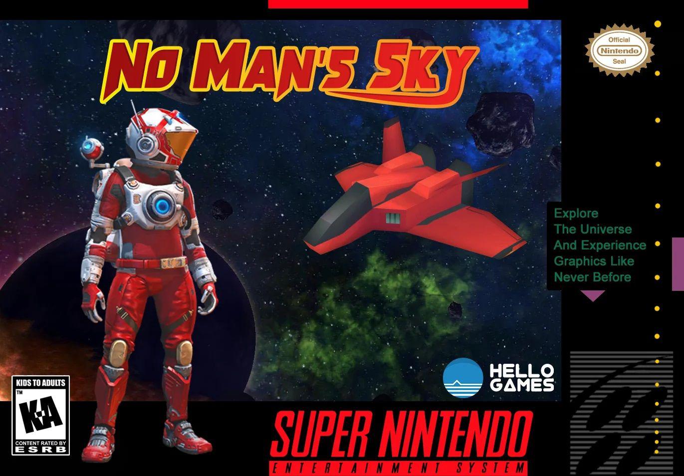 Fã de No Man's Sky cria arte de caixa retrô no estilo de consoles clássicos