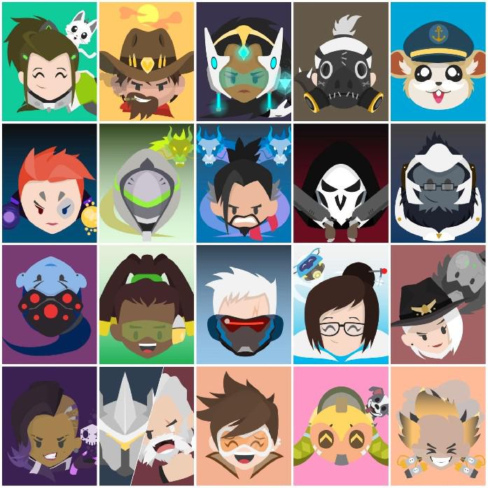 Fã de Overwatch cria ícones de perfil personalizados para 20 heróis diferentes