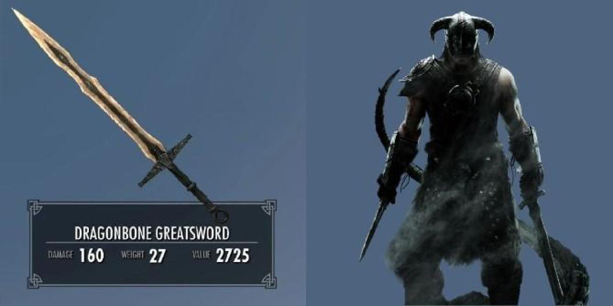 Fã de Skyrim esculpe sua própria espada grande de osso de dragão