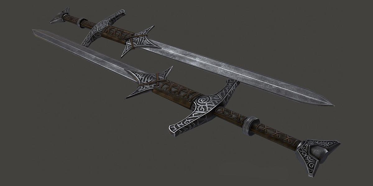 Fã de Skyrim faz grande espada de aço da vida real com madeira