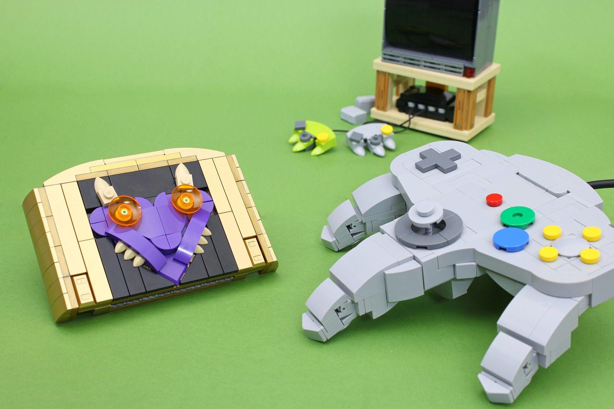 Fã de Zelda faz controle N64 e cartucho de máscara de Majora com Lego
