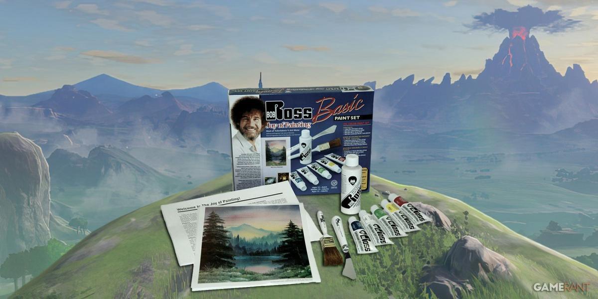 Fã de Zelda usa conjunto de Bob Ross para pintar Death Mountain e Hyrule Field