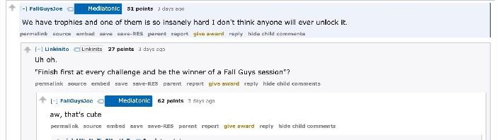 Fall Guys tem um troféu PS4 que os desenvolvedores não acham que alguém vai desbloquear