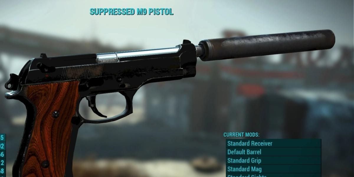 Menu de modificação da pistola Fallout 4 m9