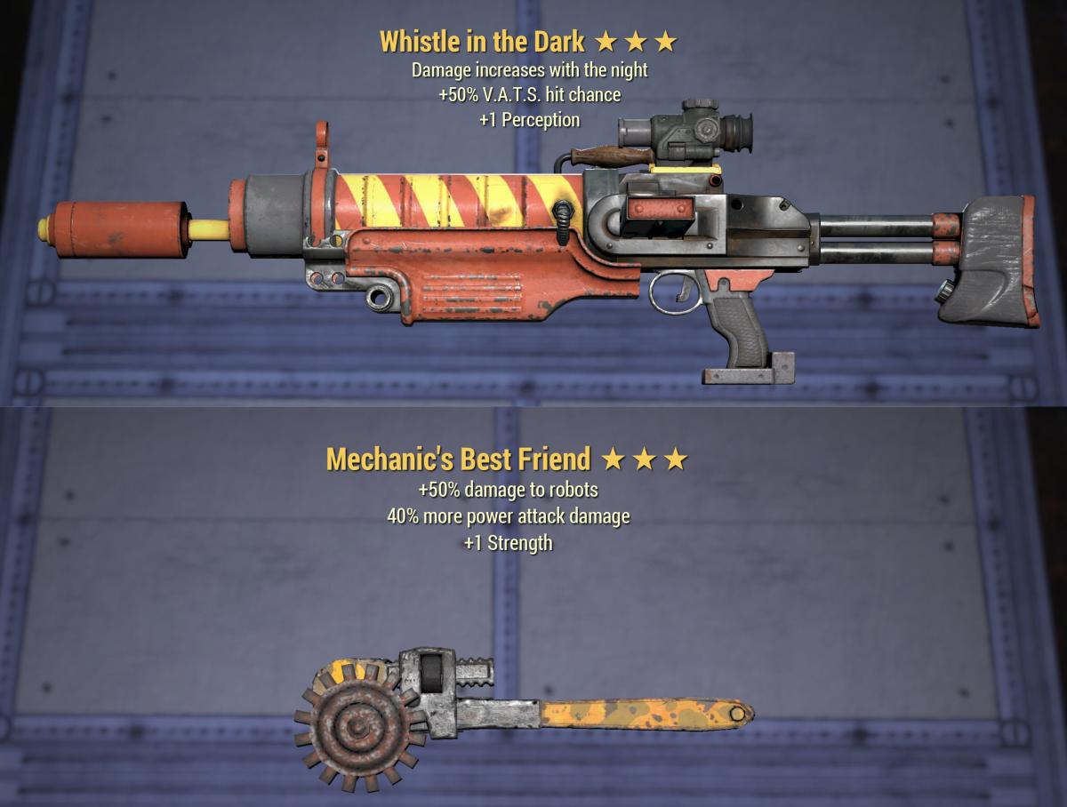 Fallout 76 Whistle In The Dark Mecânica Melhor amigo Operações diárias Armas