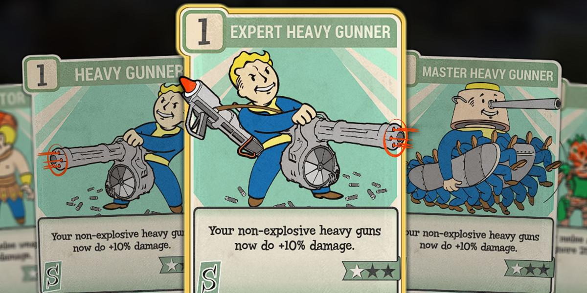 Perks de Força de Arma Pesada Fallout 76 Especialista Mestre Artilheiro Pesado