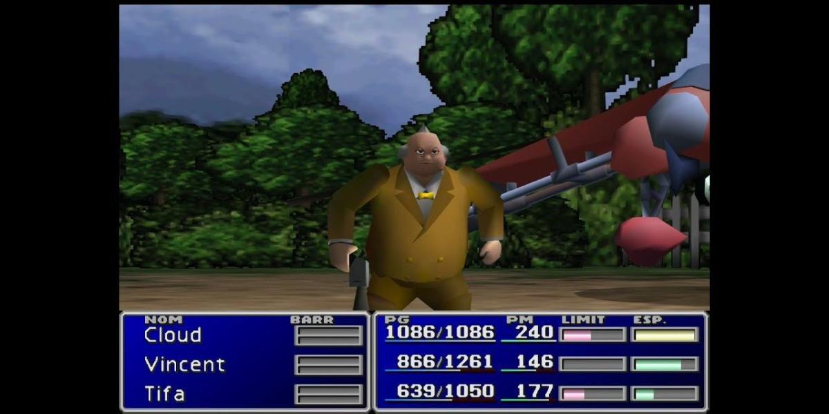 A luta contra o chefe Palmer em Final Fantasy 7