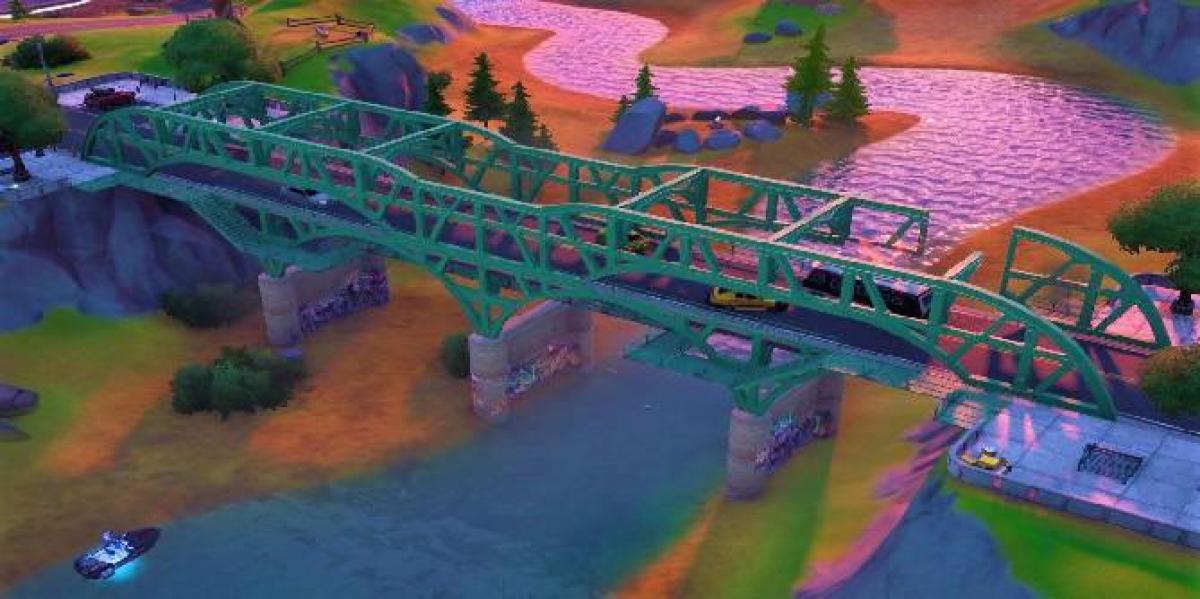 Fortnite: onde andar de lancha sob diferentes pontes de aço coloridas