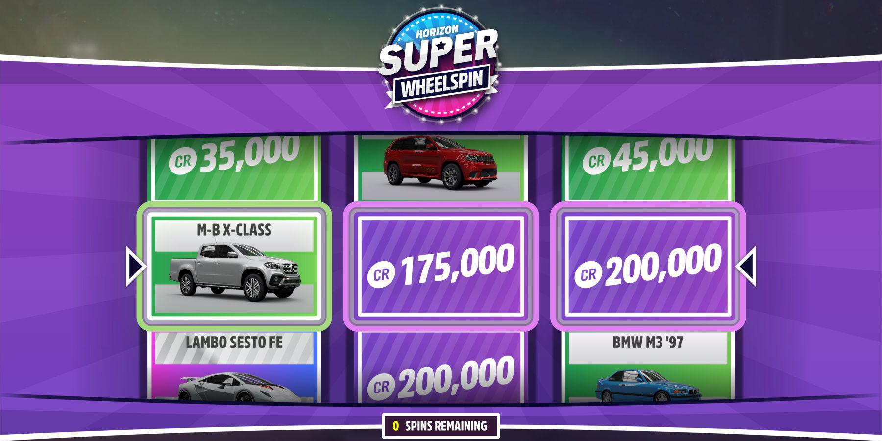 Forza Horizon 5: Todos os carros com Super Wheelspins