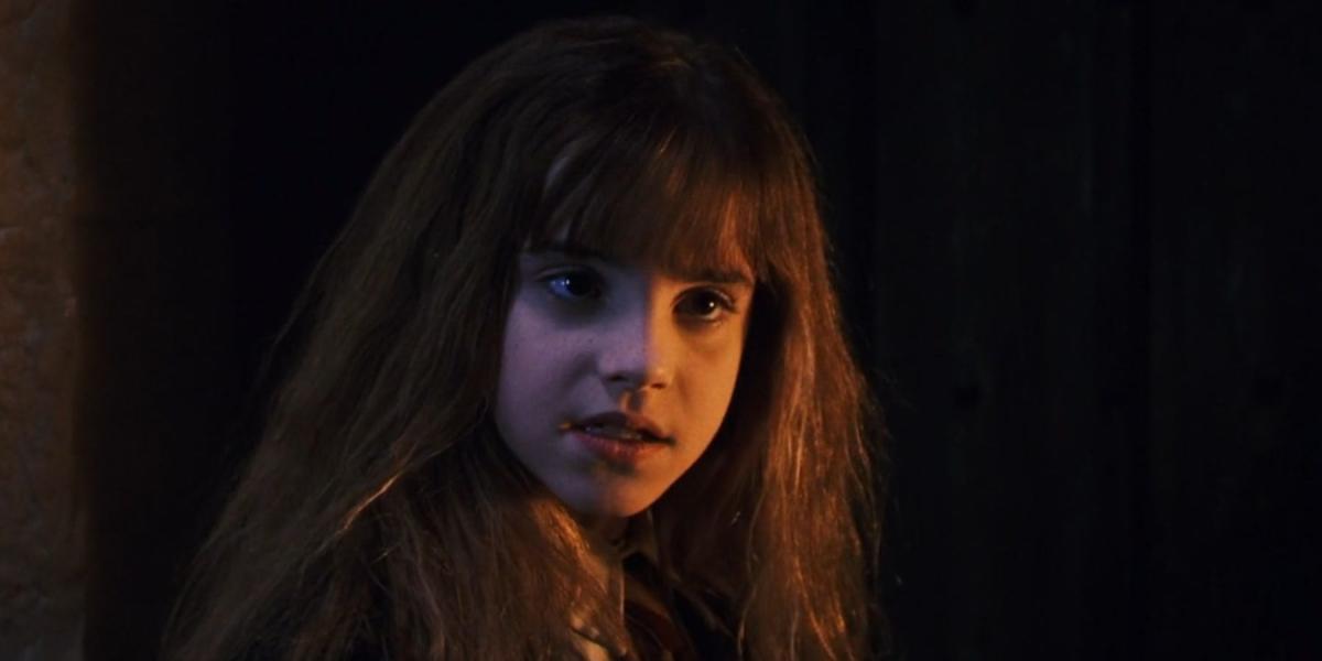 Hermione Granger em Harry Potter e a Pedra Filosofal.