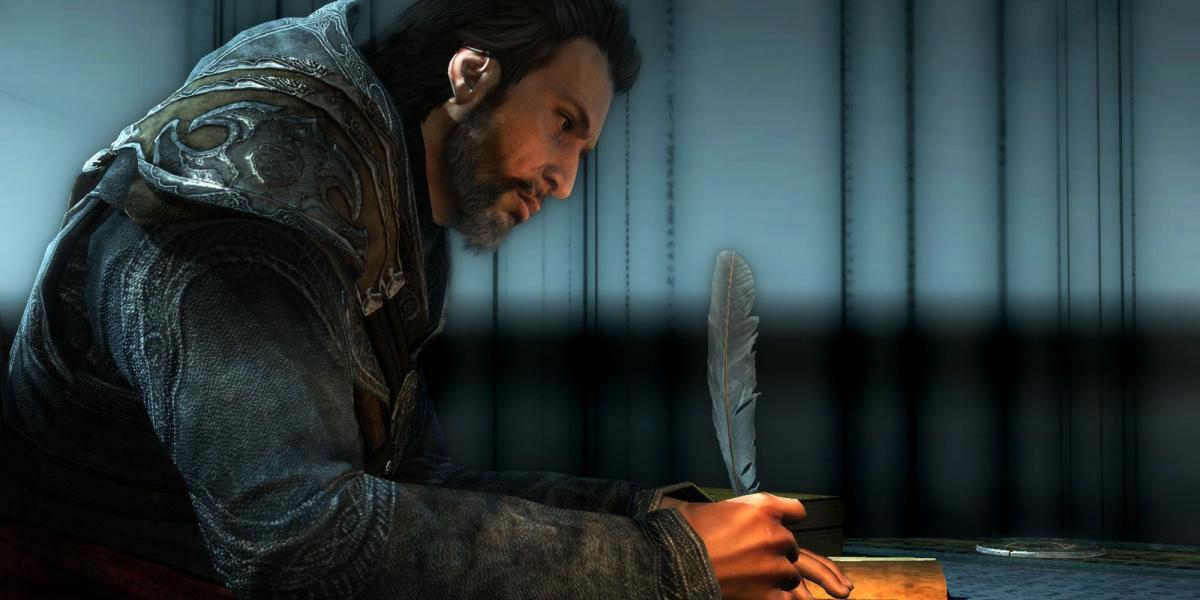Assassin's Creed Ezio escrevendo cartas para Claudia