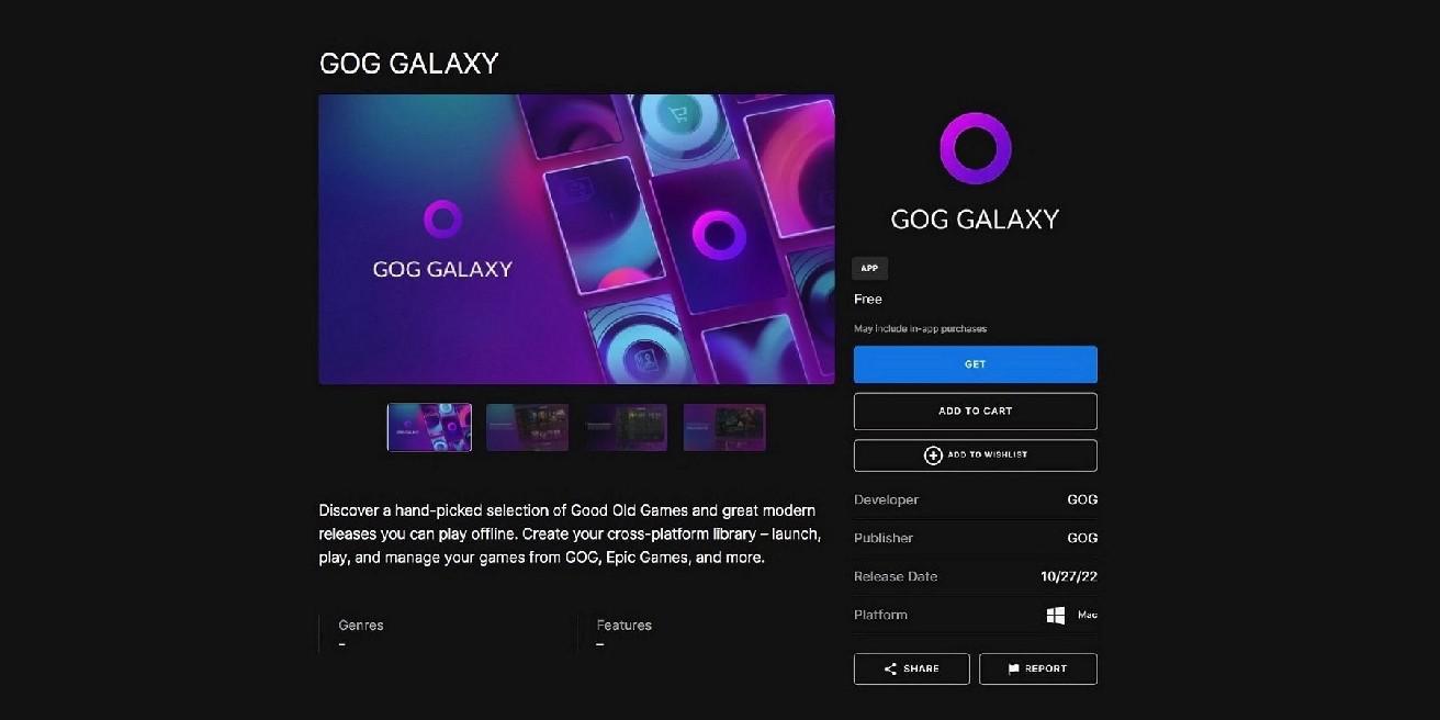 Funcionalidade GOG Galaxy adicionada à Epic Games Store