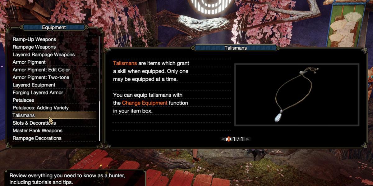 Monster Hunter Rise - Explicação do Talismã nas Notas do Caçador