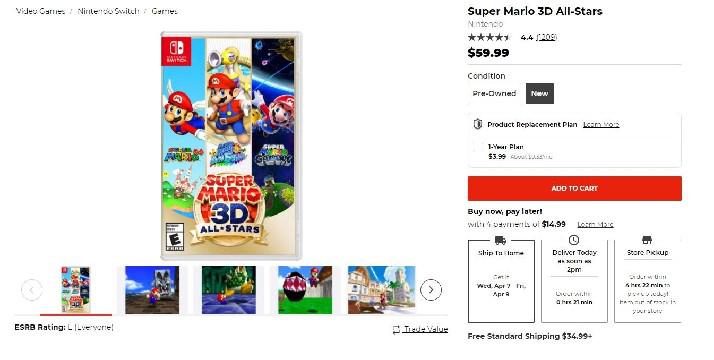 GameStop e outros varejistas ainda estão vendendo Super Mario 3D All-Stars