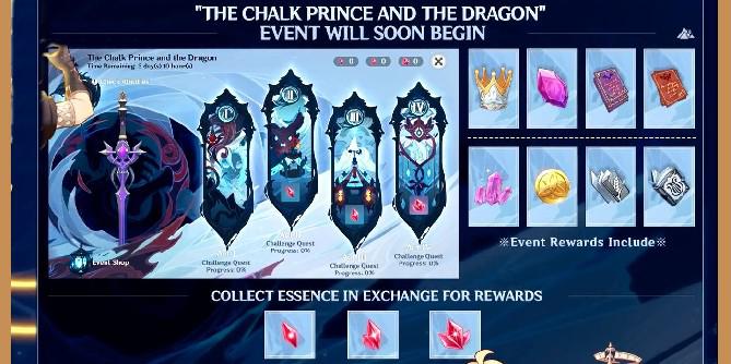 Genshin Impact compartilha novos detalhes do evento Chalk Prince and the Dragon Albedo