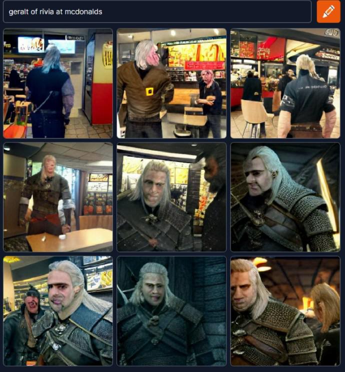 Gerador de imagens de IA usado para mostrar Geralt de The Witcher no McDonald s e em outros locais