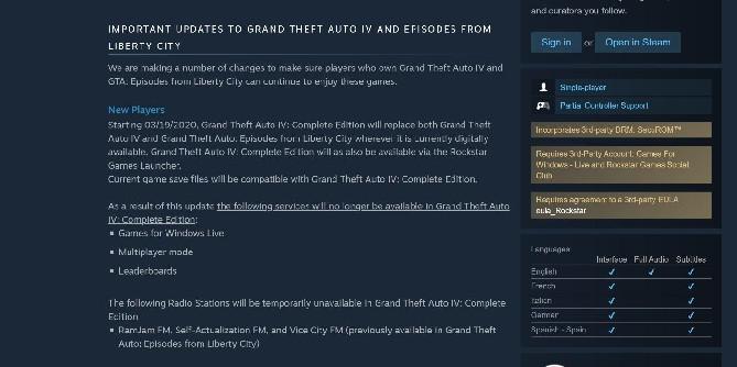 Grand Theft Auto 4 está voltando ao Steam com grandes mudanças