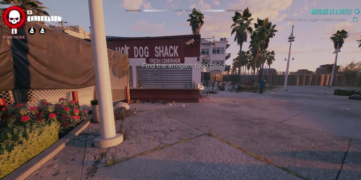Dead Island 2 - Message In A Bottle Side Quest - Chegando na cabana de cachorro-quente
