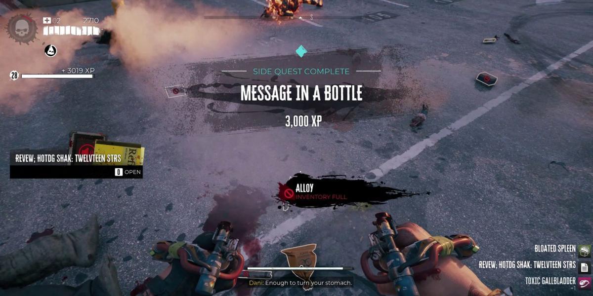 Dead Island 2 - Message In A Bottle Side Quest - Terminando a missão após pegar a revisão final